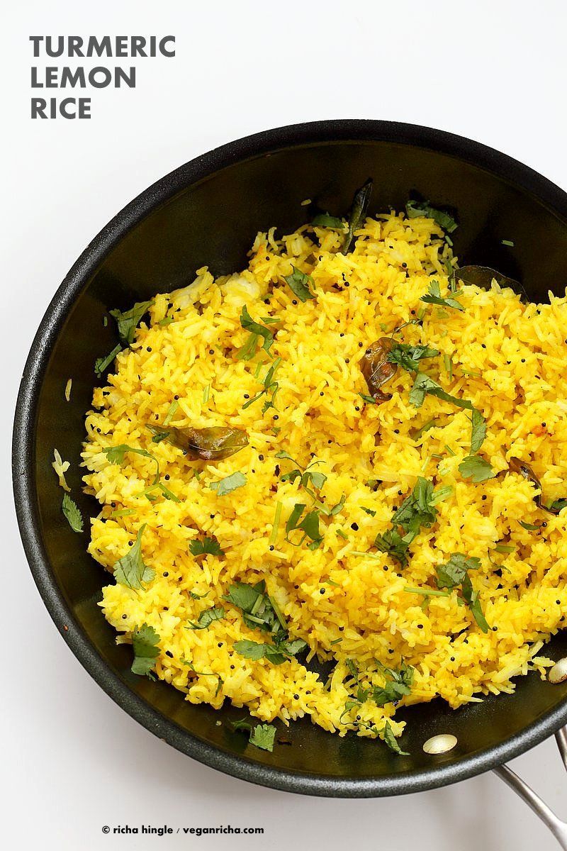 Turmeric Lemon Rice -   19 indian vegan recipes
 ideas