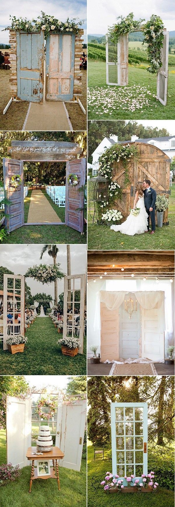 20 Rustic Wedding Decoration Ideas with Vintage Doors -   19 wedding Rustic decoration
 ideas