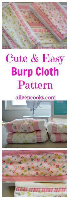Cute & Easy Burp Cloth Pattern -   20 DIY Clothes Easy burp rags
 ideas