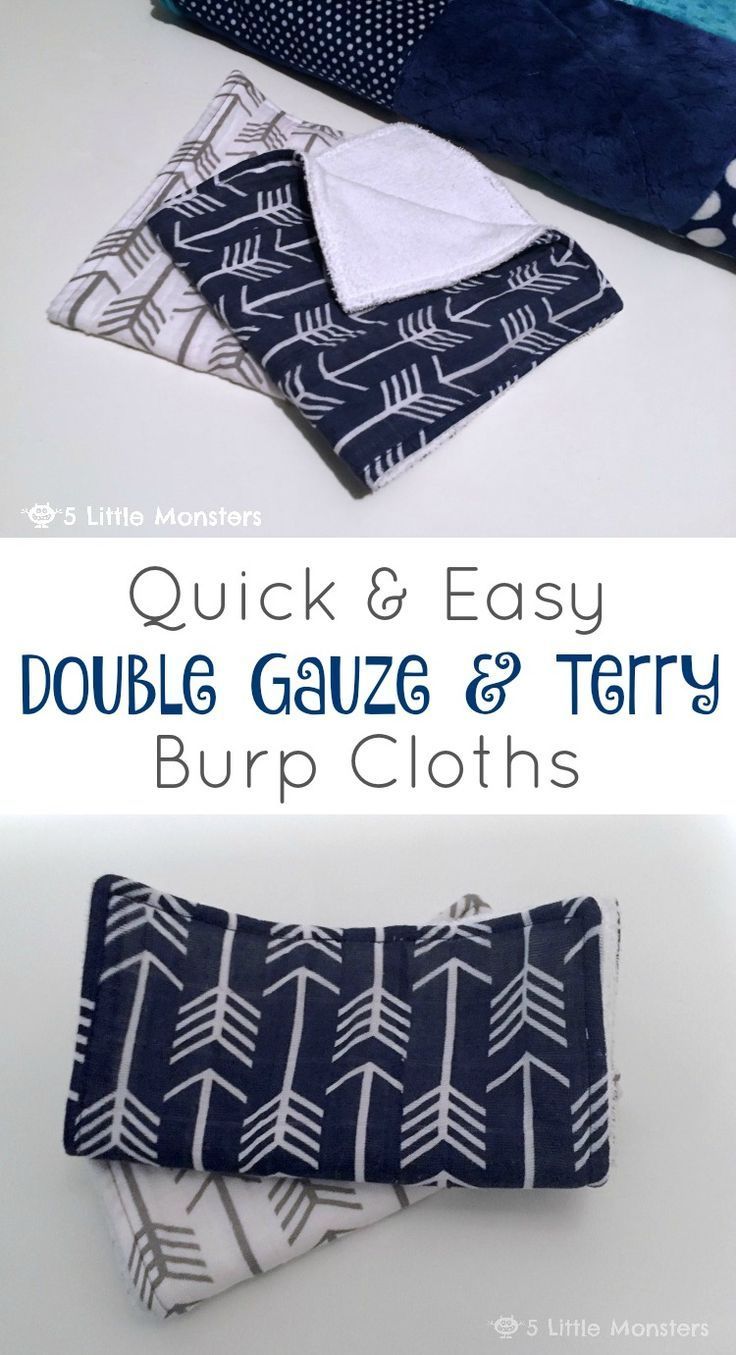 Quick and Easy Double Gauze and Terry Burp Cloths -   20 DIY Clothes Easy burp rags
 ideas