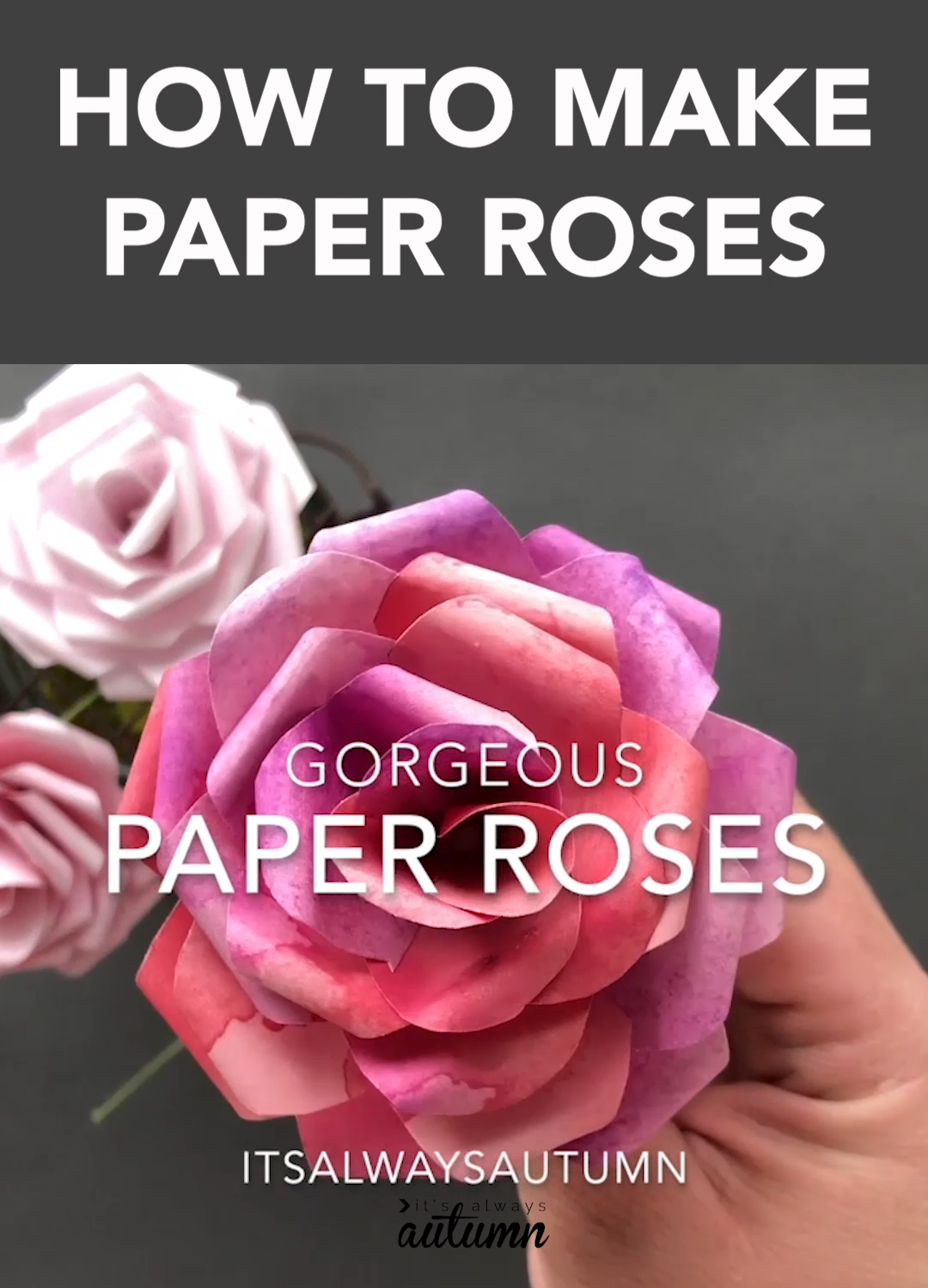 Make gorgeous paper roses with this free paper rose template -   20 diy projects Videos paper
 ideas