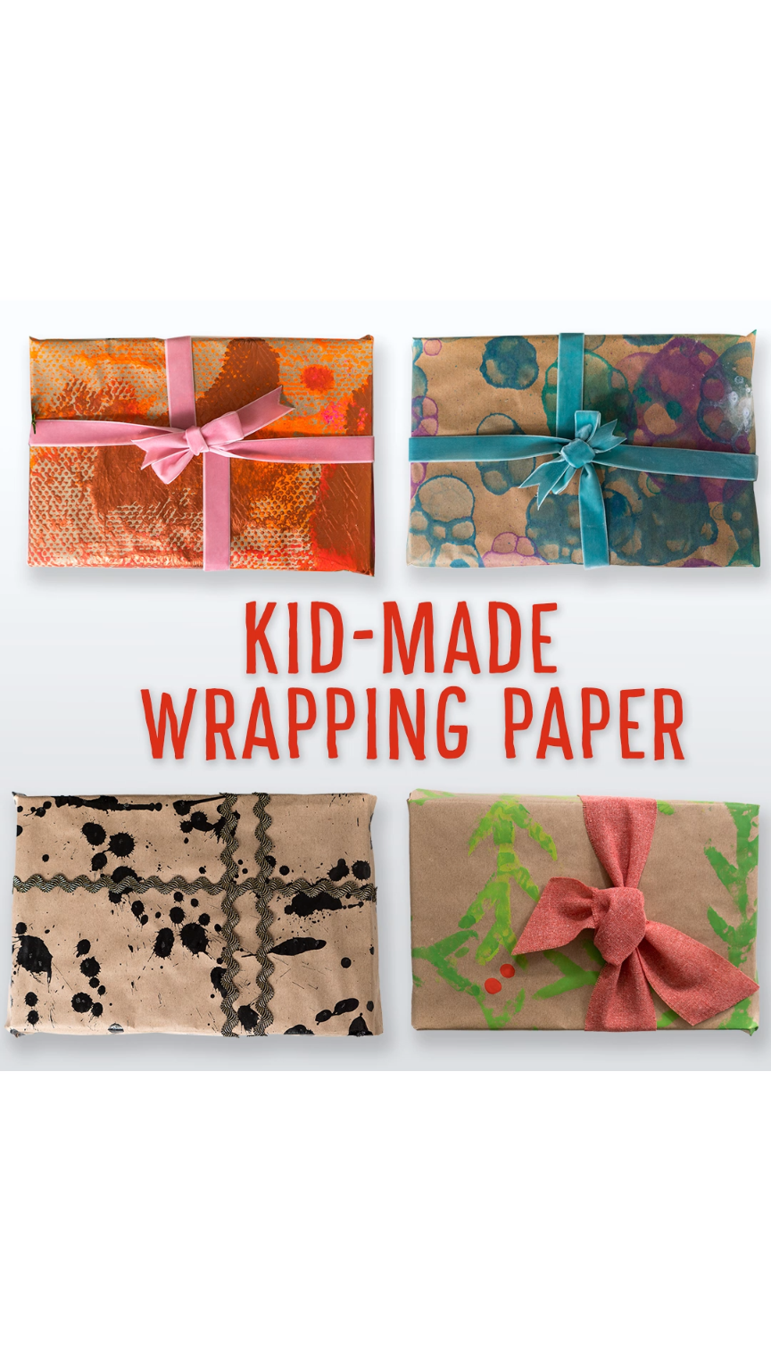 Kid-Made Wrapping Paper -   20 diy projects Videos paper
 ideas