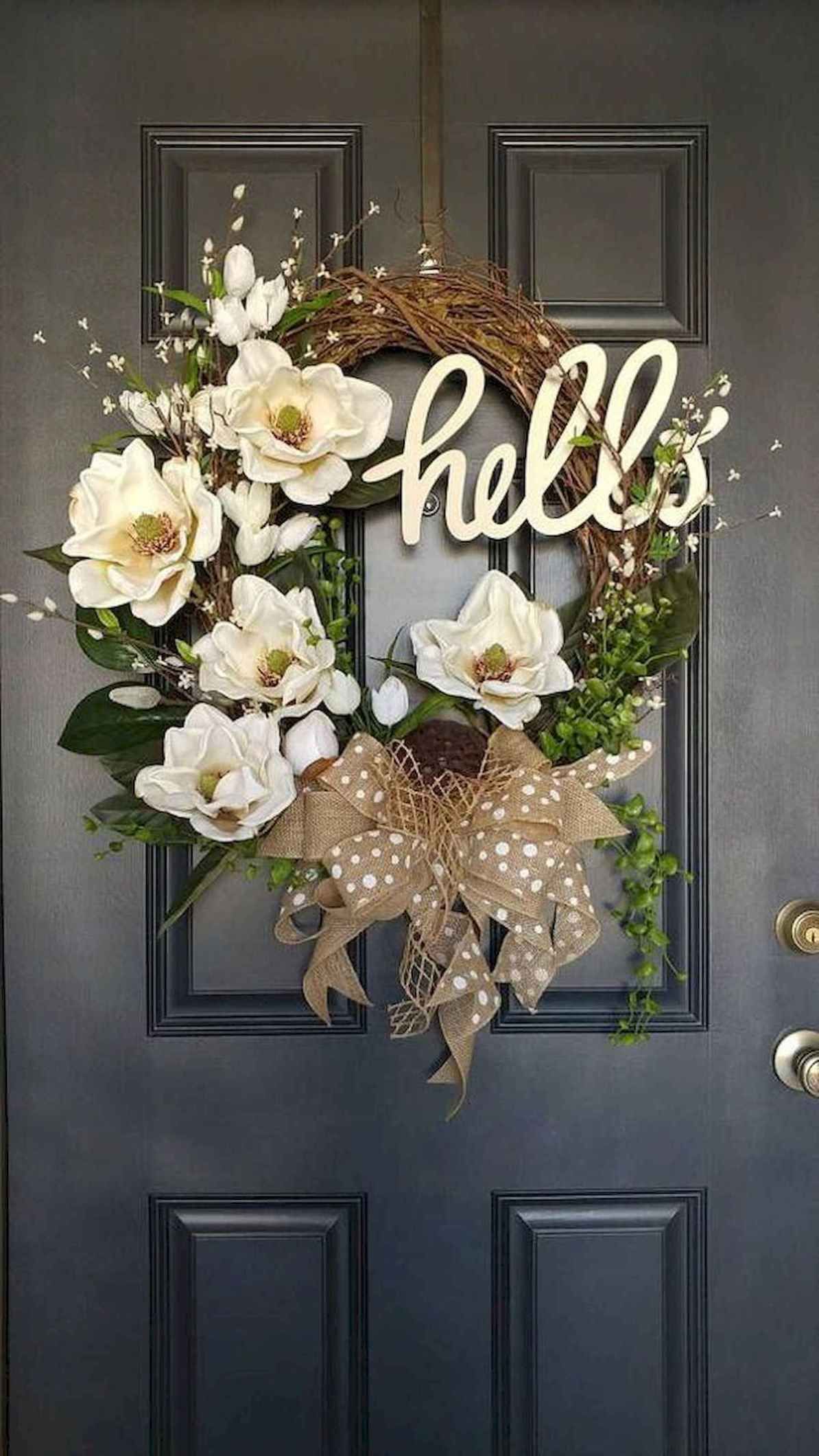 60 Favorite Spring Wreaths for Front Door Design Ideas And Decor (47 -   20 fabric crafts Easter front doors
 ideas