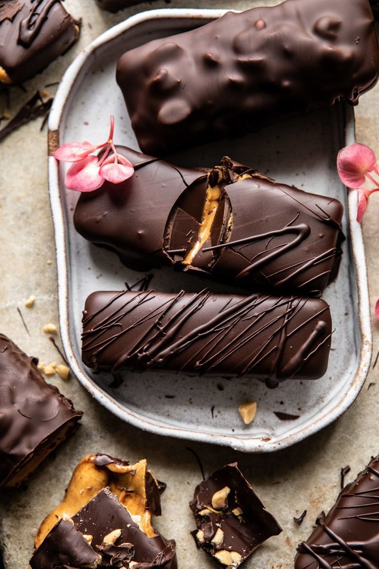 Chocolate Covered Creamy Peanut Butter Cup Bars -   20 healthy recipes Desserts sweet treats
 ideas