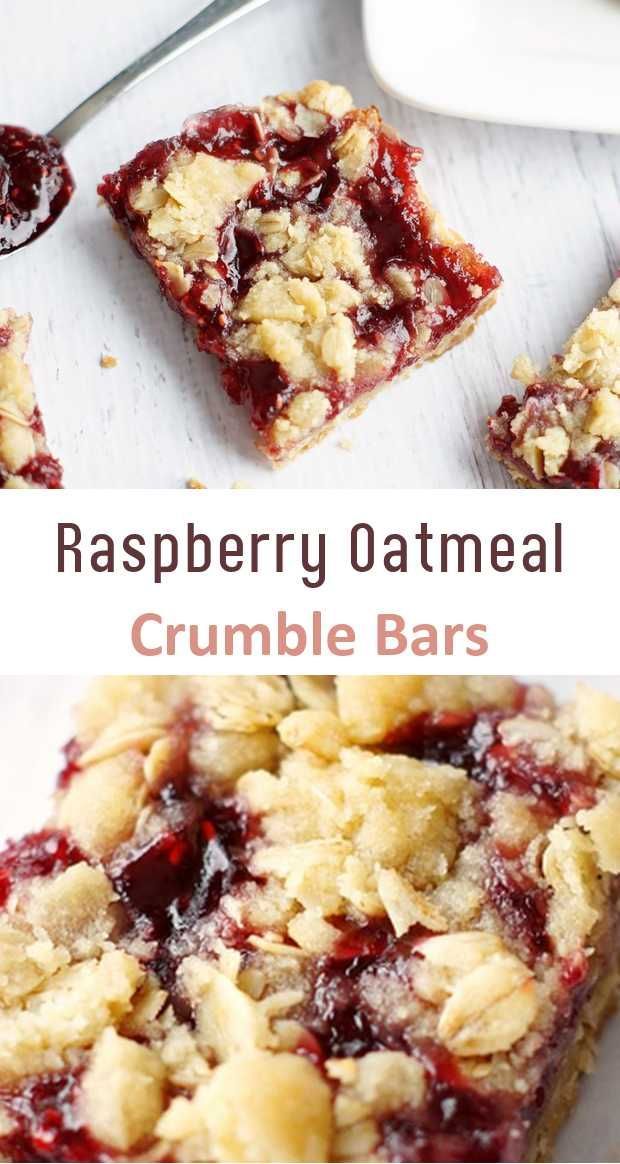 Raspberry Oatmeal Crumble Bars -   20 healthy recipes Desserts sweet treats
 ideas