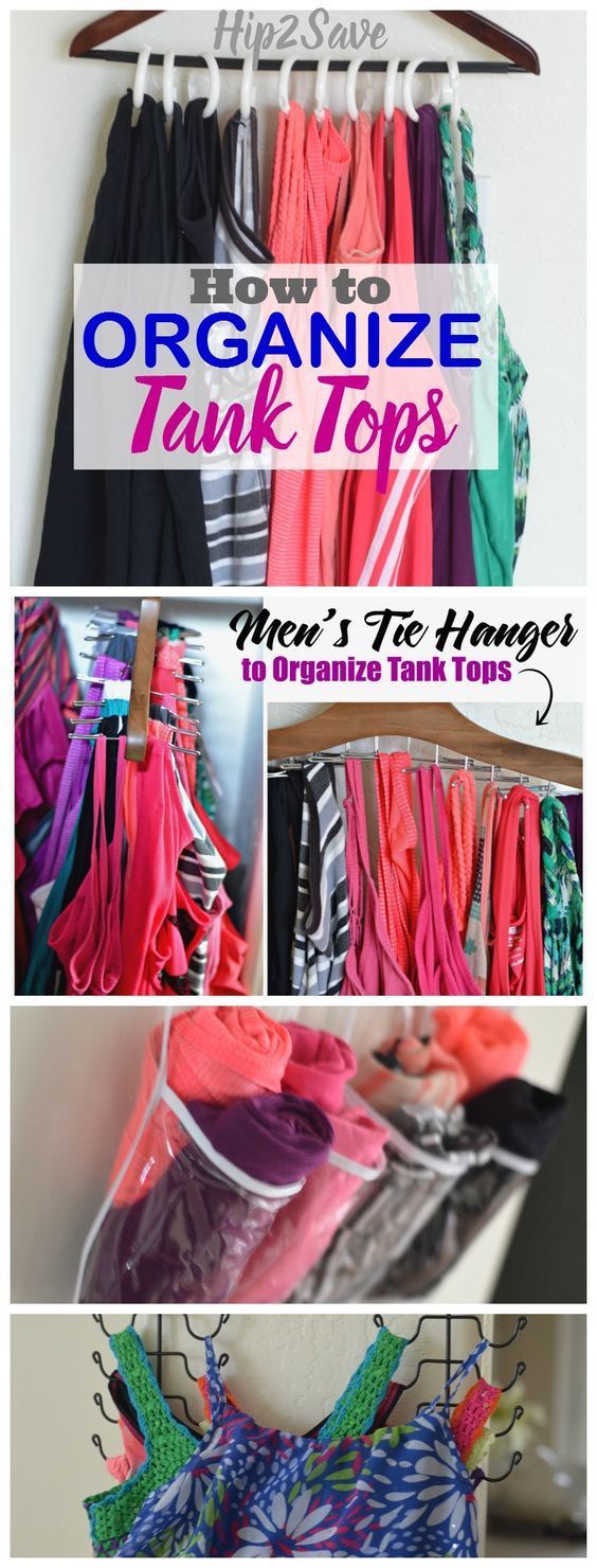 4 Easy Ways to Organize Tank Tops -   21 DIY Clothes Organization articles
 ideas