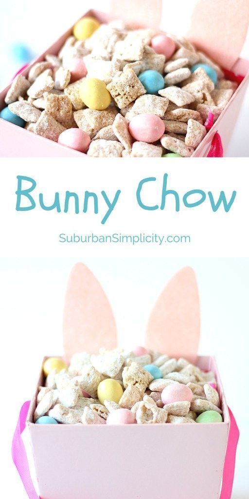 Bunny Chow with Chex Mix -   22 holiday Easter fun
 ideas