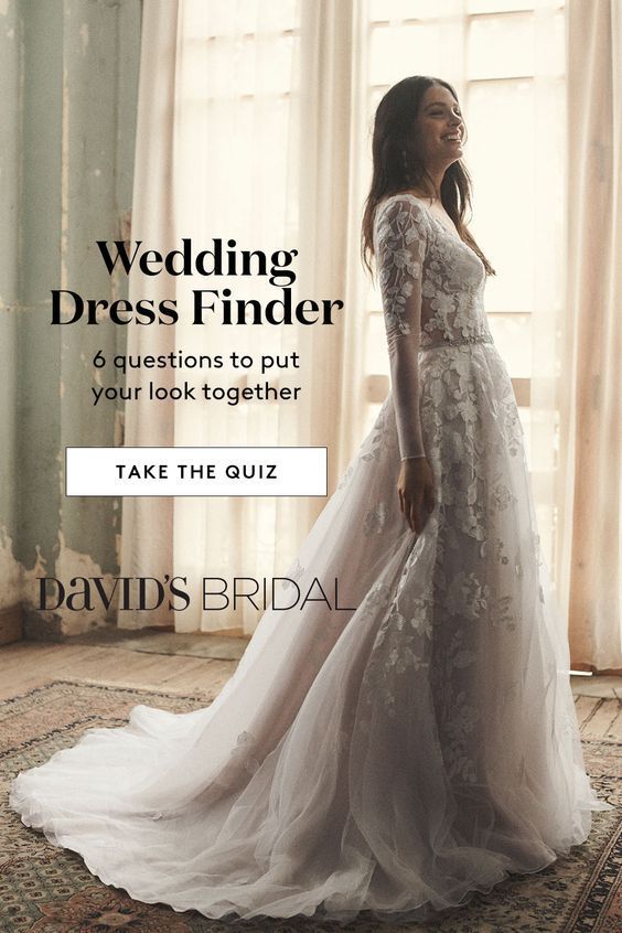 At David's Bridal, we’re here to help you discover the perfect gown for you. Take the Wedding Dress Finder quiz at davidsbridal.com, and in just six easy questions, we'll serve up looks you'll love, from mermaids to ball gowns, from sleeves to strapless. Browse your results, save and share your faves, then shop online or make an appointment for an in-person styling session. -   23 dress Fashion 2018
 ideas