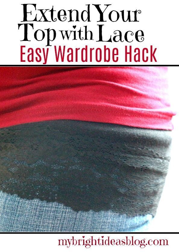 Extend a Short Shirt with Lace-Great Wardrobe Hack -   6 diy shirts extender
 ideas