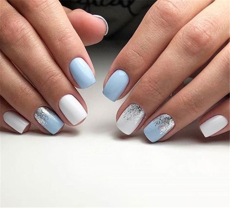 Top 10 Light Blue Square Acrylic Nails Inspiration -   10 hair Blue nail nail
 ideas