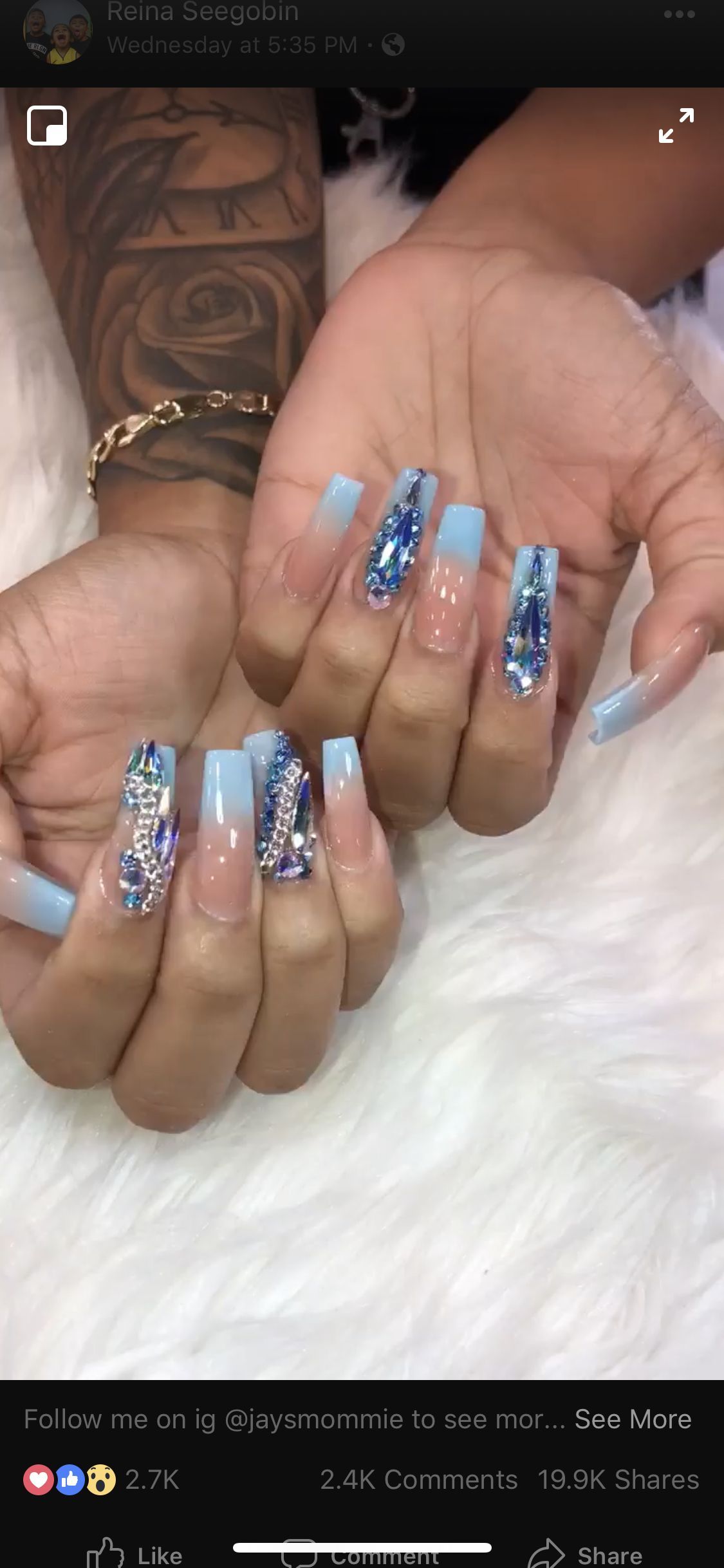Bombbb Shape And Color -   10 hair Blue nail nail
 ideas