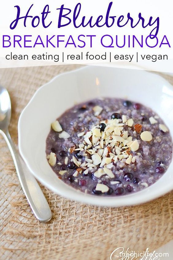 Clean Eating Recipe | Hot Blueberry-Honey Breakfast Quinoa -   10 healthy recipes Quinoa honey
 ideas
