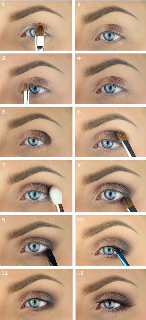 12 Eyeshadow Tutorials for Perfect Makeup -   10 makeup Easy blue
 ideas
