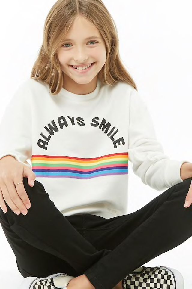 Girls French Terry Always Smile Graphic Top (Kids) -   11 dress For Teens forever 21 ideas