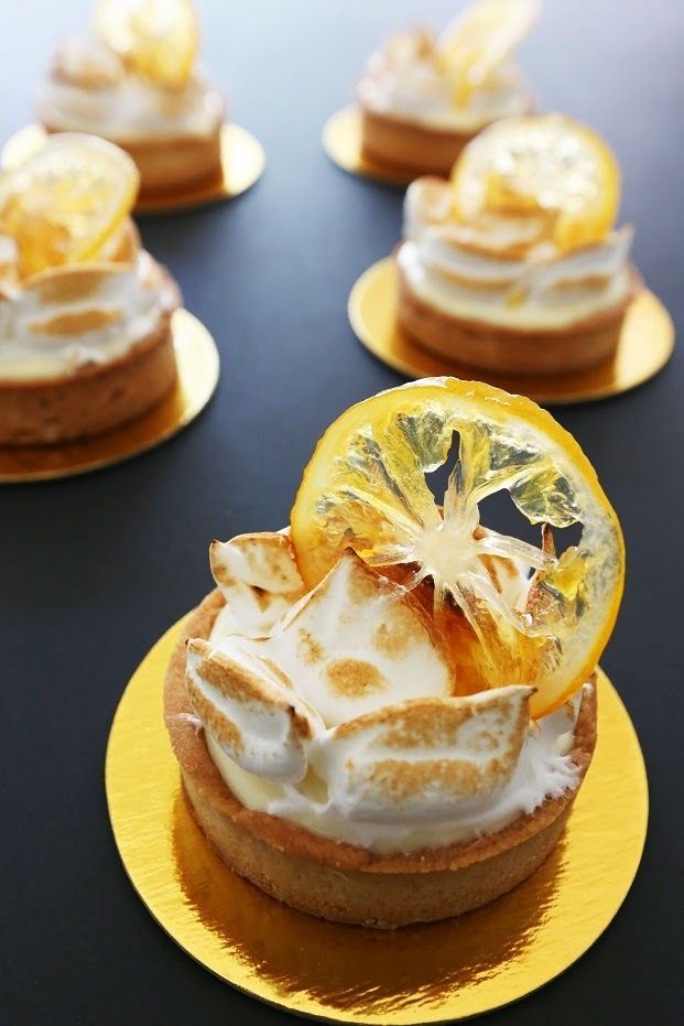 Pierre Herme's Meyer Lemon Tart - (Free Recipe below) -   11 mini desserts Plating
 ideas