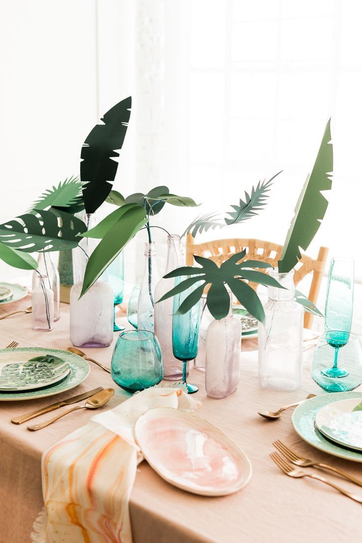 Paper plant tablescape -   11 planting Decor party
 ideas