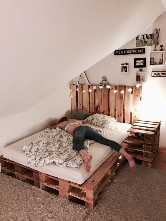 Recycled Wood Pallet Bed Ideas -   11 room decor Cama diy ideas