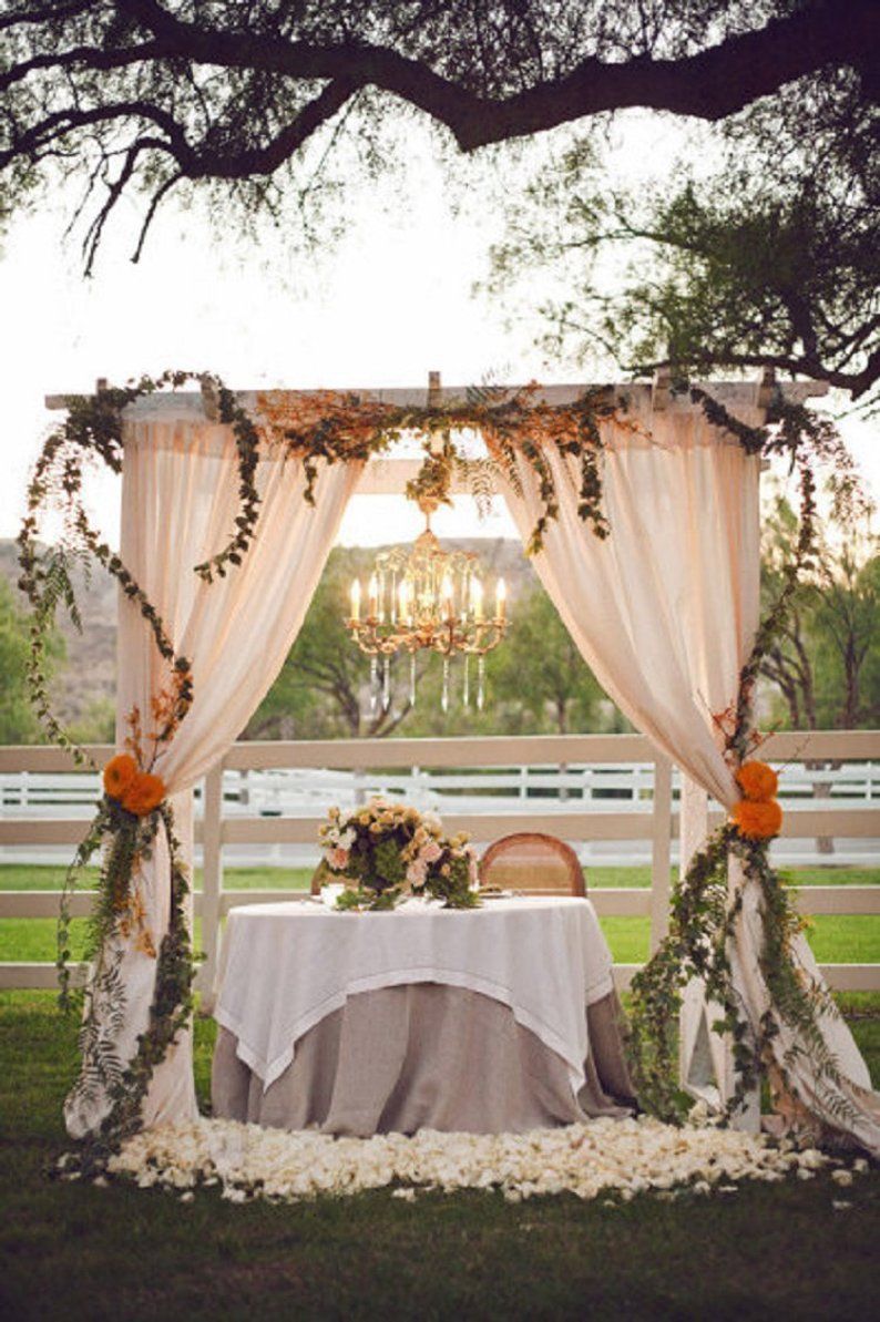 Sand Ceremony Arch Wedding decor Winter Wedding with gauze table runner Cheesecloth cotton runner Bridal Centerpieces runner -   11 wedding Arch with chandelier ideas