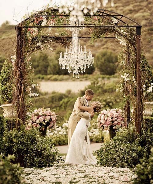 100 Ideas for Spring Weddings -   11 wedding Arch with chandelier ideas
