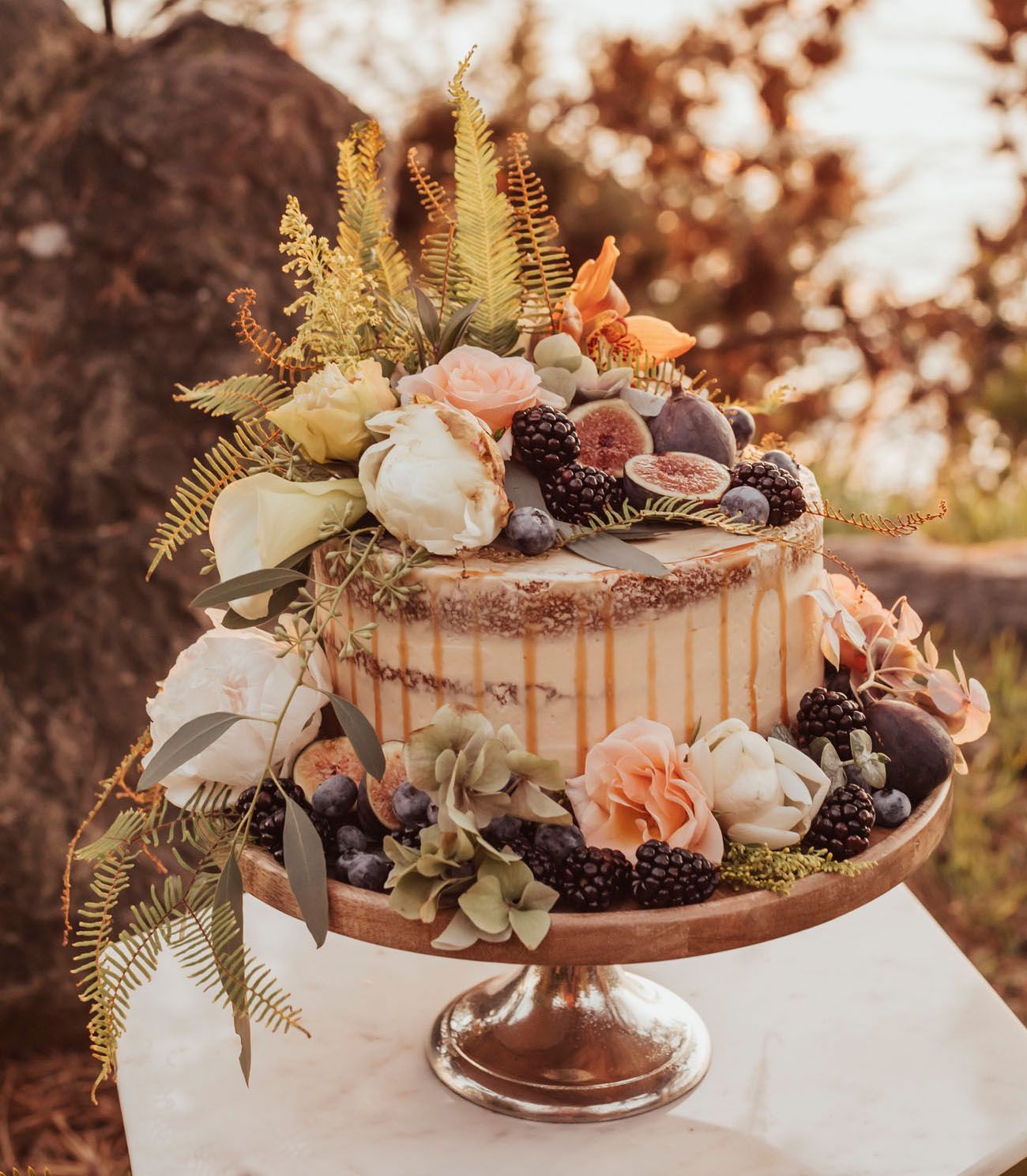 A Big Sur Dream: Whimsical + Bohemian Forest Elopement with Tons of Macram? Accents -   12 cake Drip fresh fruit
 ideas
