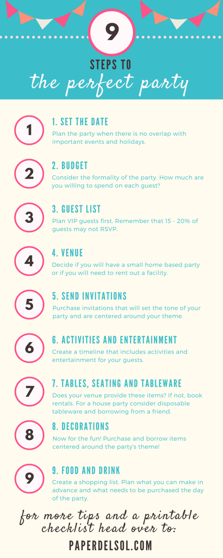 9 Steps to Planning the Perfect Party and Party Planning Checklist -   13 Event Planning Organization planners
 ideas