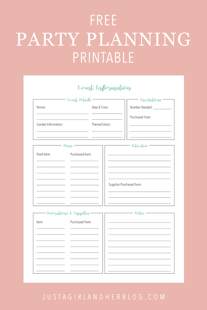 Party Planning: Organized (with FREE Printables!) -   13 Event Planning Organization planners
 ideas