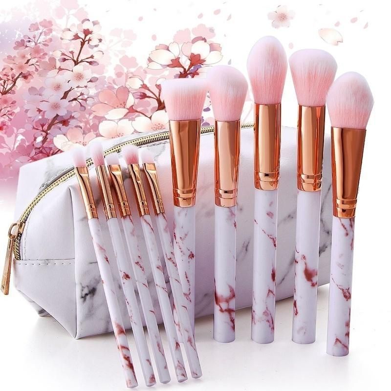 10Pcs Soft Marble Makeup Brushes -   14 beautiful makeup Brushes
 ideas
