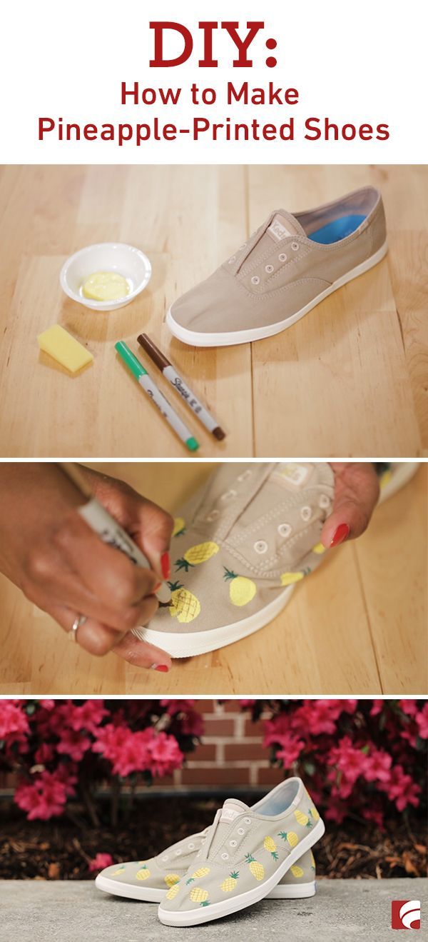 DIY: How to Make Pineapple-Printed Shoes - -   15 DIY Clothes For Men life hacks
 ideas