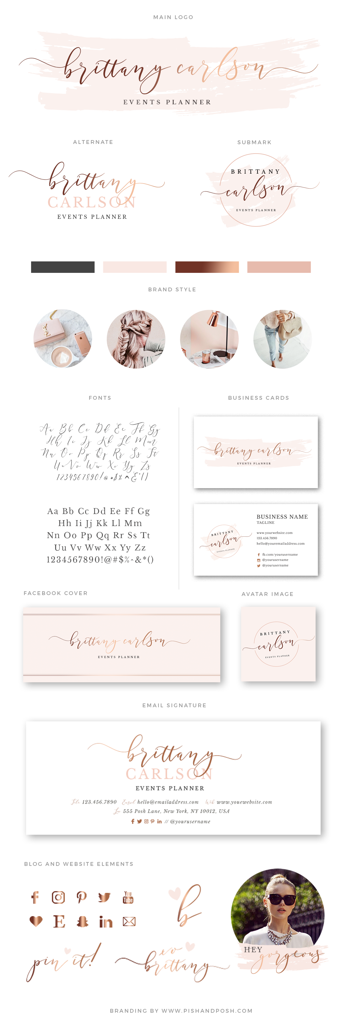 Feminine Branding Kit Brittany -   15 Event Planning Logo fit
 ideas