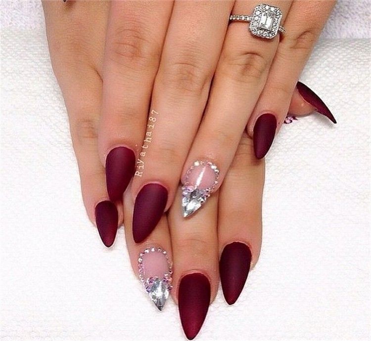 30+ Majestic Burgundy Nail Art Designs The best gallery -   15 holiday Nails burgundy
 ideas