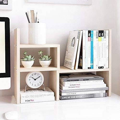 Wood Desktop Adjustable Organizer Storage Rack -   15 home accessories Wood offices
 ideas