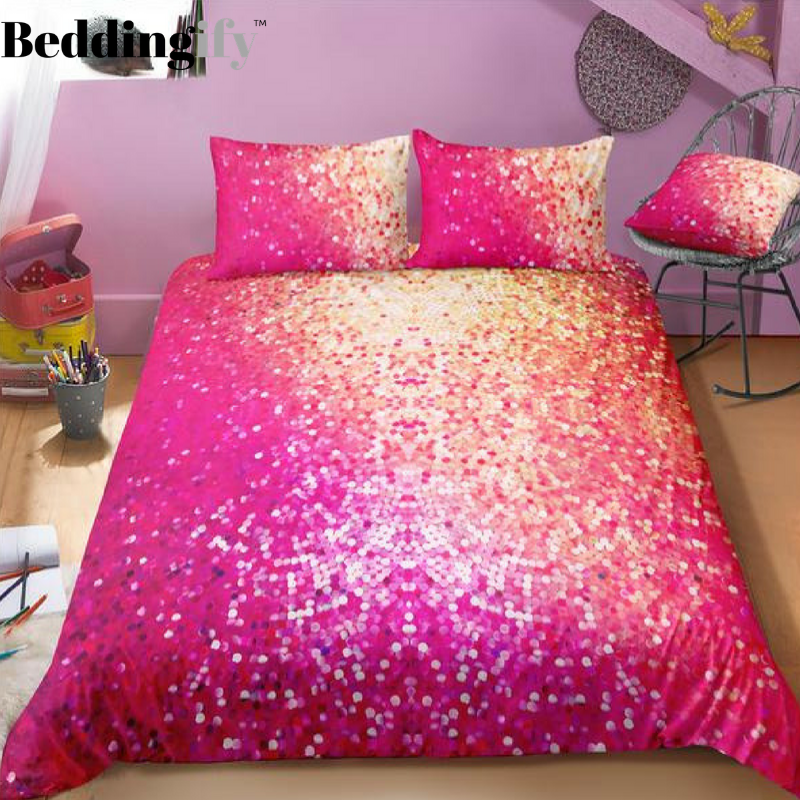 Red Mermaid Scale Bedding Set -   15 room decor Purple bedding sets
 ideas
