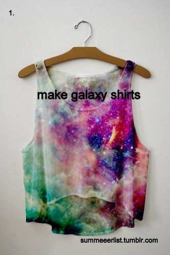 DIY Fashion: Painted Galaxy T-Shirt -   16 DIY Clothes Paint fun
 ideas