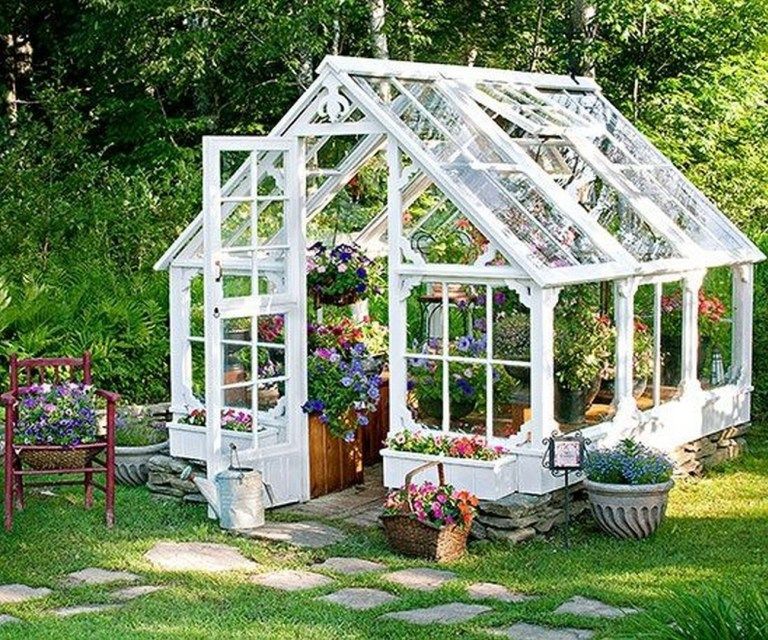 23 Small Greenhouse Made From Old Antique Windows -   16 garden design Small greenhouses ideas