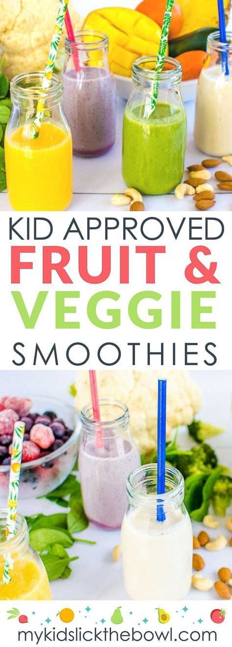 4 Fruit and Veggie Smoothie Combinations My Kids Will Drink -   16 healthy recipes For Picky Eaters easy
 ideas