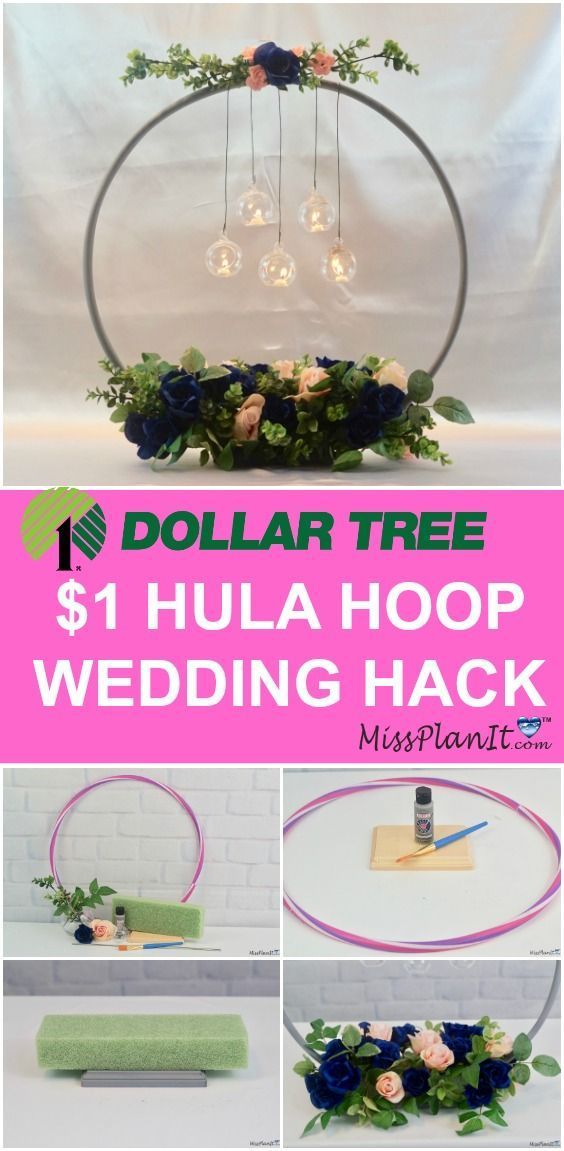 $1 Hula Hoop Wedding Hack: How to Make a Chandelier Wedding Centerpiece -   16 wedding Decoracion diy ideas