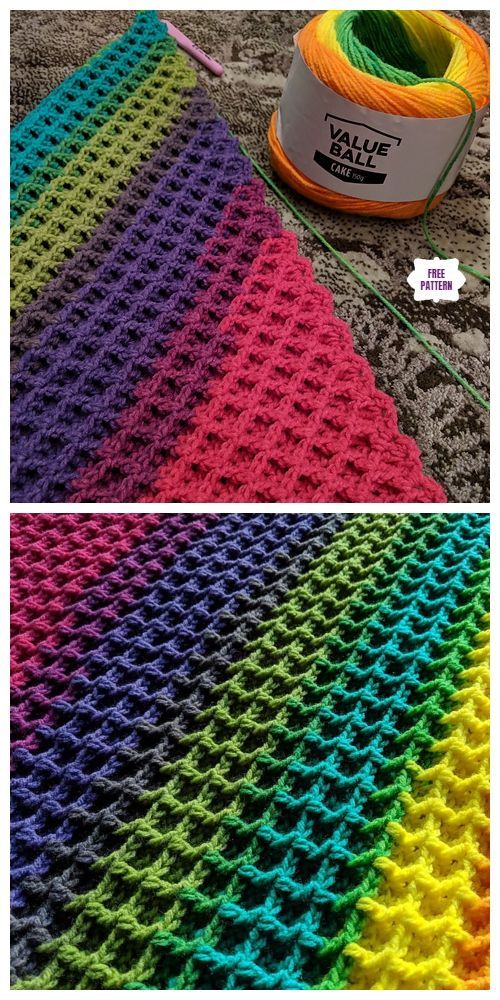 C2C Waffle Stitch blanket Free Crochet Pattern -   17 knitting and crochet Projects blankets
 ideas