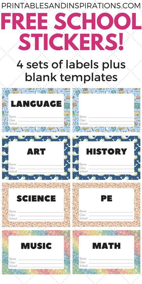 17 subjects Labels for notebooks
 ideas