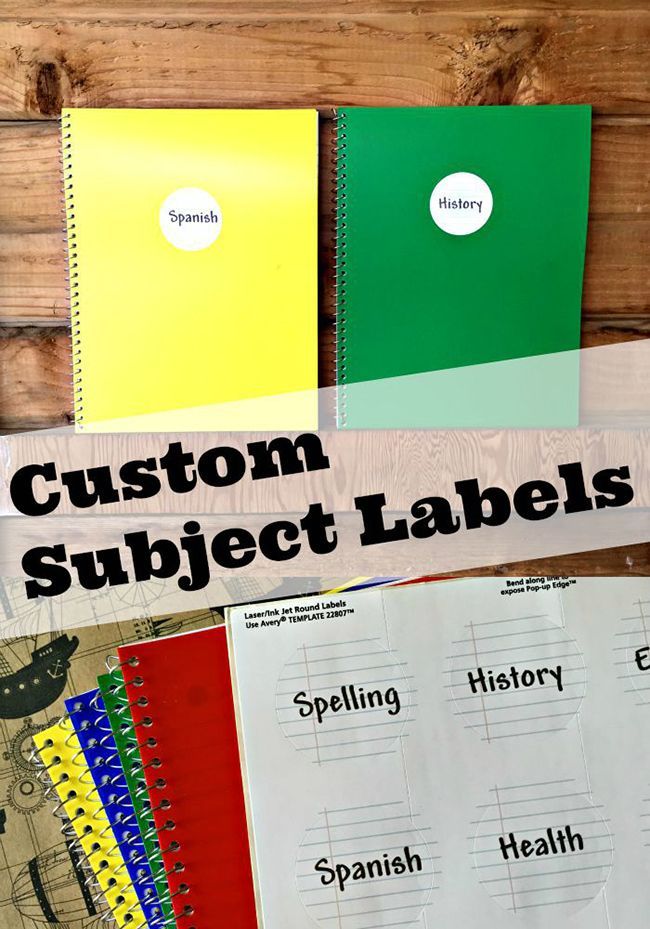 17 subjects Labels for notebooks
 ideas