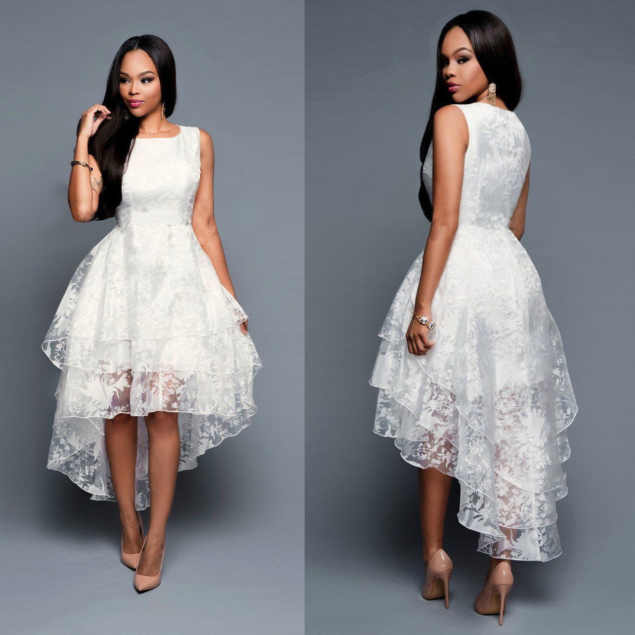 Western-Style Sleeveless Cotton Organza Tank Dress -   17 wedding Summer dress
 ideas