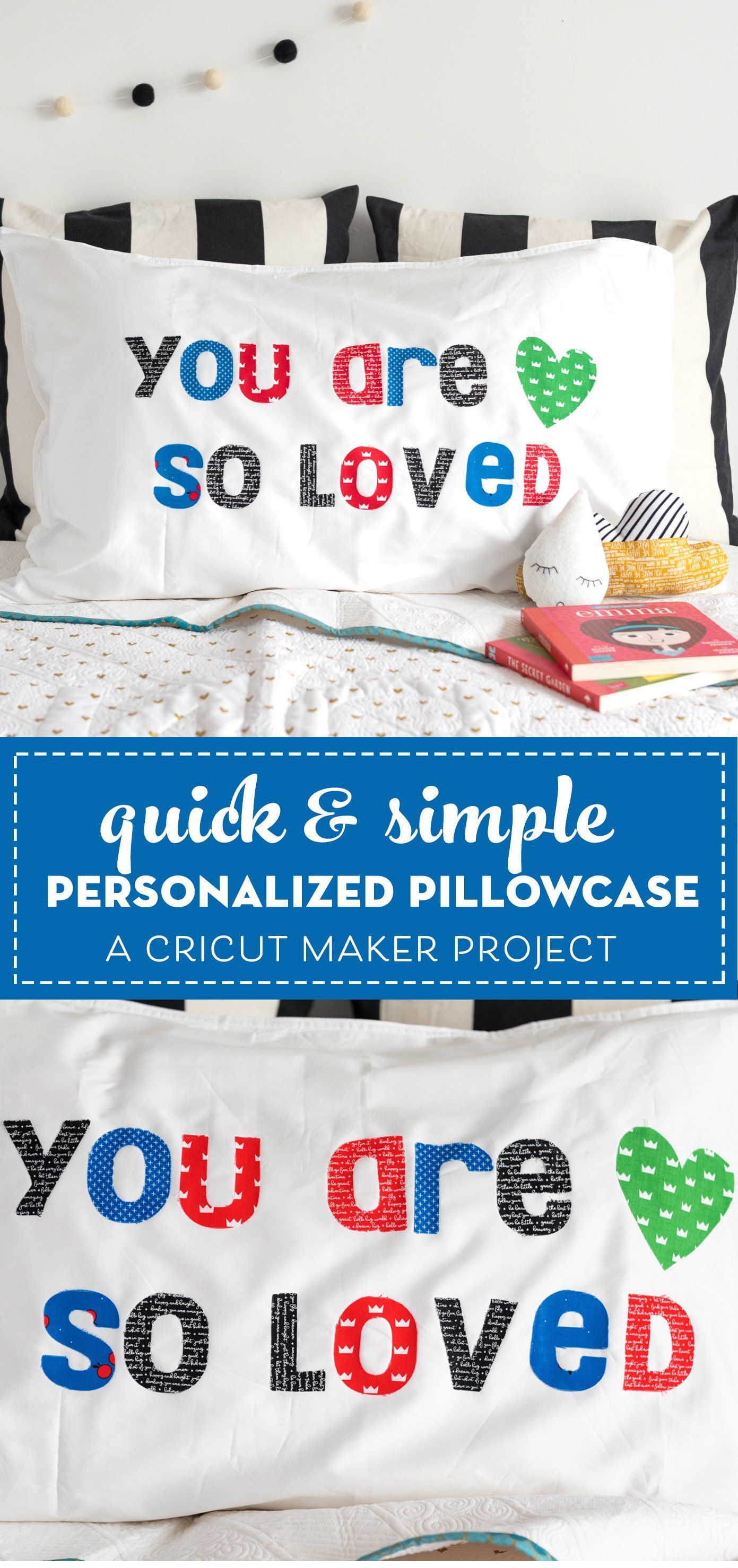 Simple DIY Personalized Pillowcase; a Cricut Maker Project -   18 fabric crafts Pillows fun
 ideas