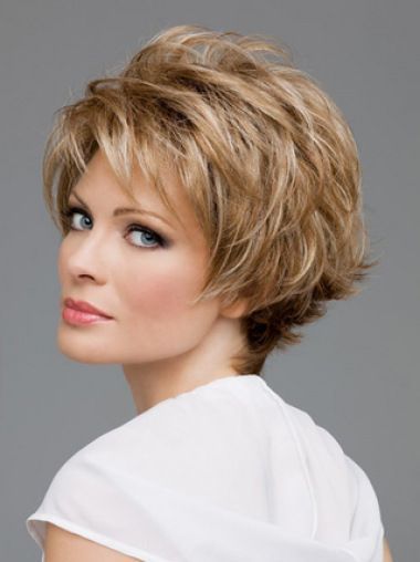 Lady Layered Brown Comfortable Lace Front Wigs -   19 hairstyles Femme coiffure
 ideas