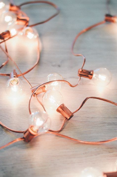 DIY Rose Gold Holiday Lights -   20 holiday Style string lights
 ideas
