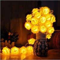 20 String Fashion Rose Flower Lights Wedding Party Garden Christmas Home Decoration Flower Rose LED Lights -   20 holiday Style string lights
 ideas