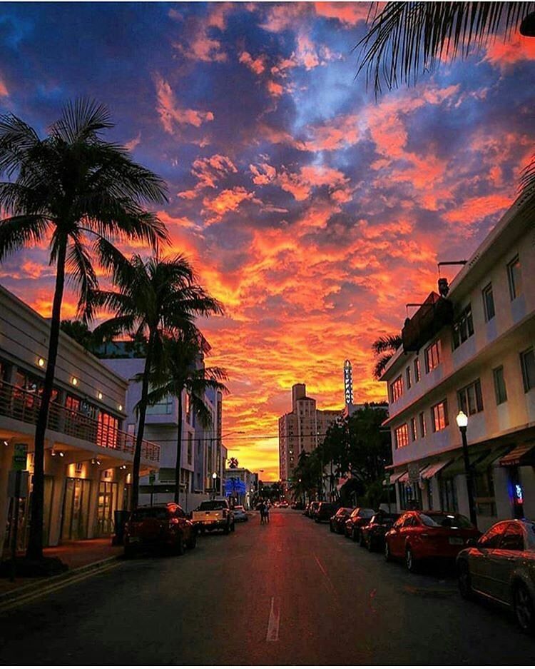 Gorgeous sunset in Miami -   6 holiday Beach sunsets
 ideas