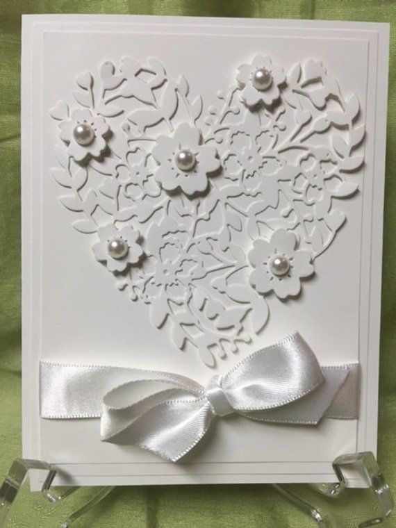 Elegant Wedding Card, Die Cut Wedding Card, Handmade Wedding Card, Wedding Card -   8 wedding Card stampin up ideas