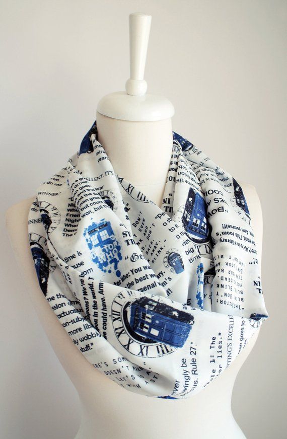 Dr Who Tardis Scarf Doctor Who Scarf Infinity Scarf Geek Gift For Women Her Accessories Fall Fashion Gift Dr Who Fan women gift black friday -   10 DIY Clothes For Women dr. who ideas