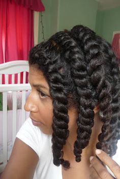 Twists for natural hair can be tucked back or together on a Tuesday, and undone for amazing curls on a Wednesday. -   10 hair Tips wednesday ideas