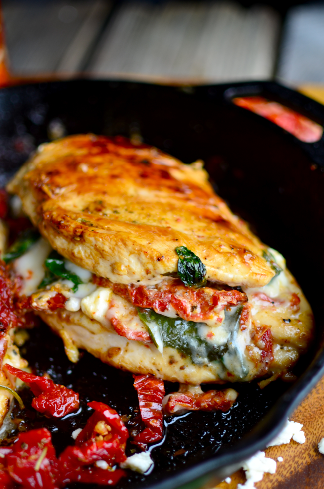 Sundried Tomato, Spinach, and Cheese Stuffed Chicken - Serves 2 -   10 healthy recipes Casserole cheese ideas