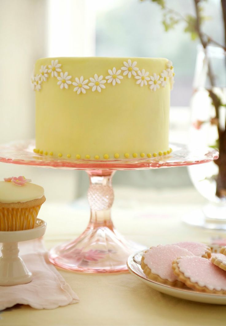 11 cake Yellow pink ideas